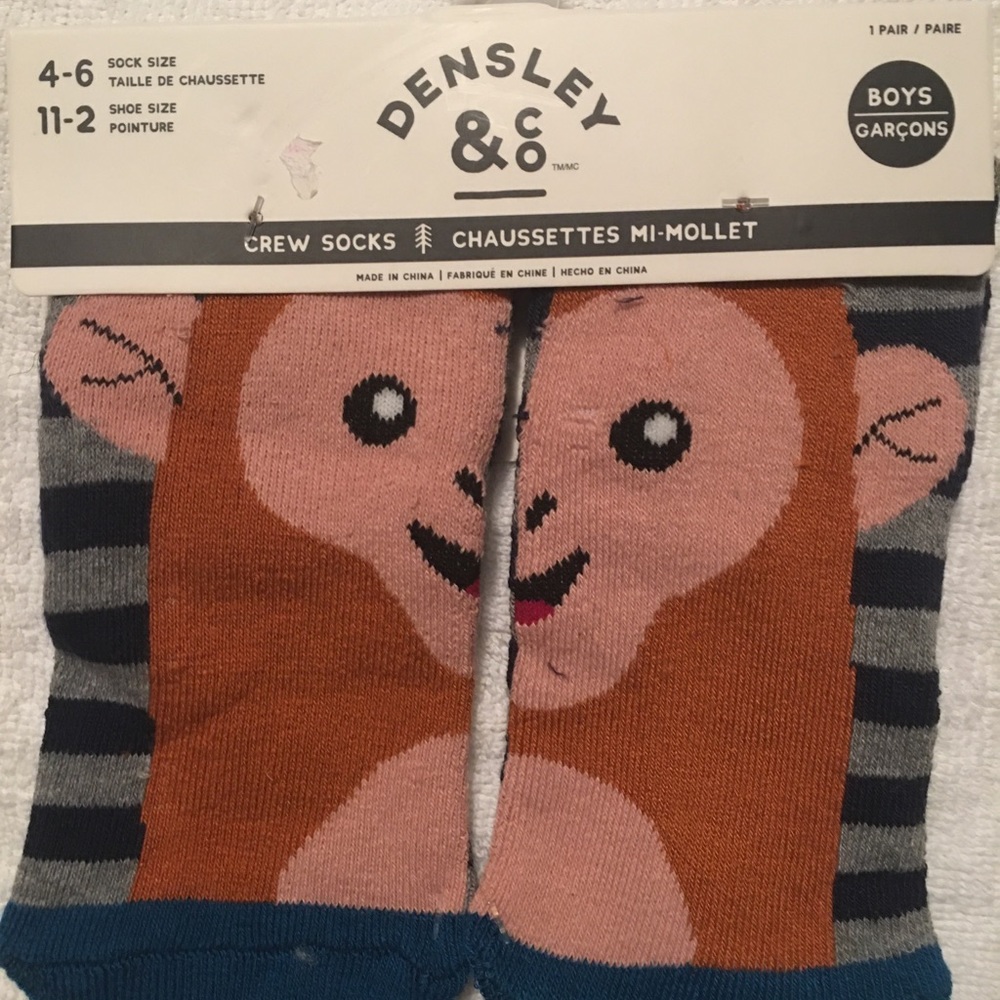 NWT Monkey Crew Socks